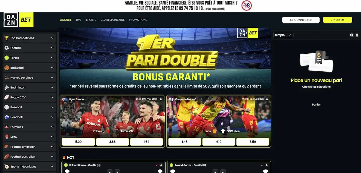 Interface Daznbet